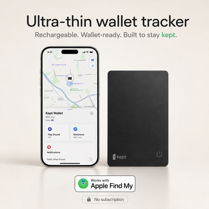 Kept Card — Ultra-Slim Wallet Tracker for Apple Find My