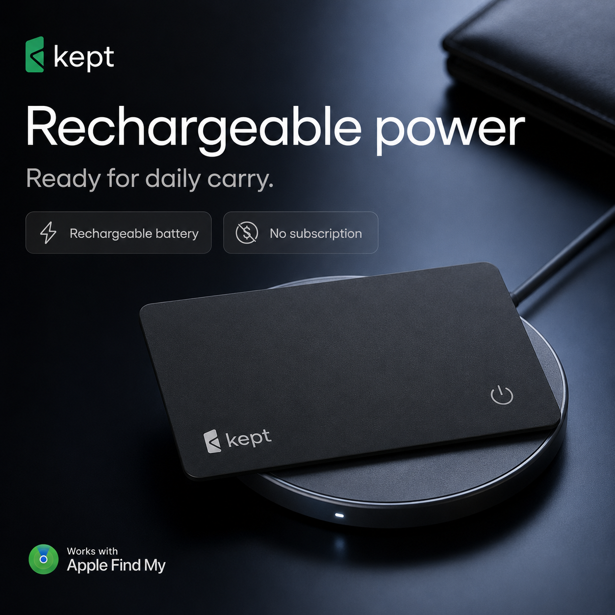 Kept Card — Ultra-Slim Wallet Tracker for Apple Find My
