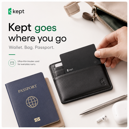 Kept Card — Ultra-Slim Wallet Tracker for Apple Find My