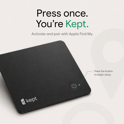 Kept Card — Ultra-Slim Wallet Tracker for Apple Find My